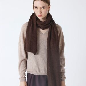 NWOT Brown Lightweight Rectangular Cashmere Scarf